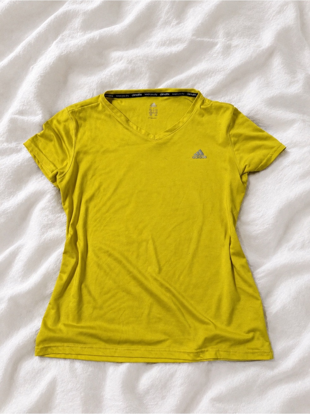 adidas Women’s Yellow V-Neck Climalite Tee